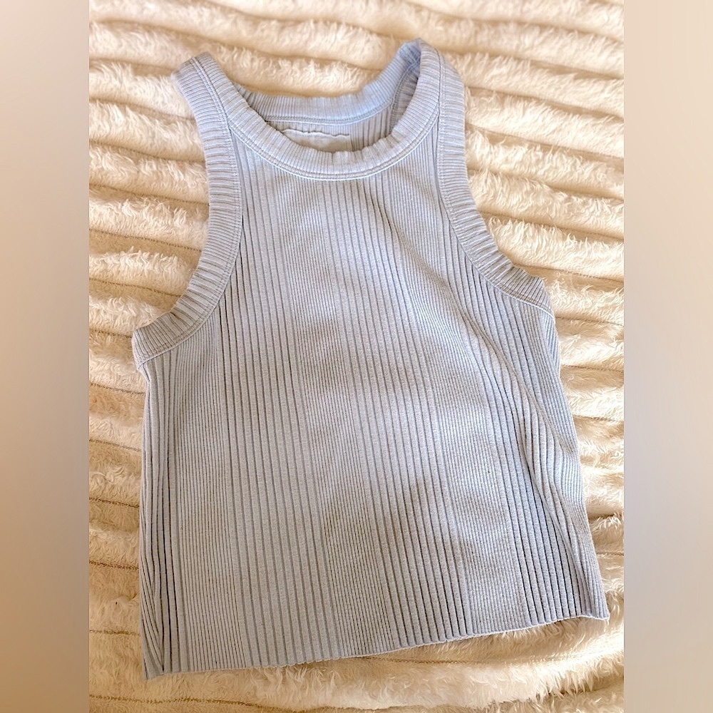 Aerie Ribbed Sleeveless Top in Light Blue - Picture 5 of 5